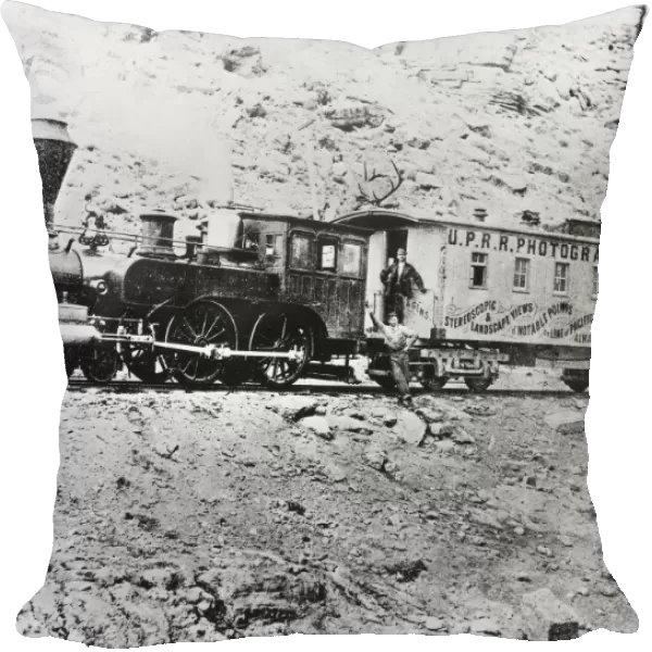 PHOTOGRAPHY RAILROAD CAR. The photography car which followed the Pacific Railroad s