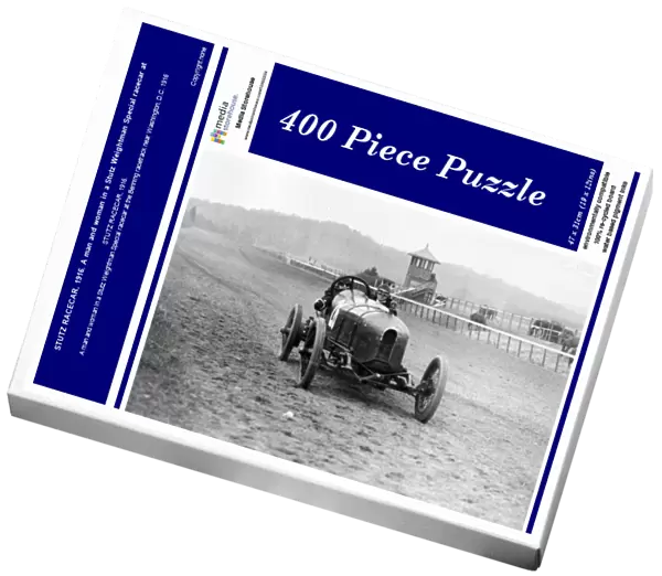 STUTZ RACECAR, 1916. A man and woman in a Stutz Weightman Special racecar at the