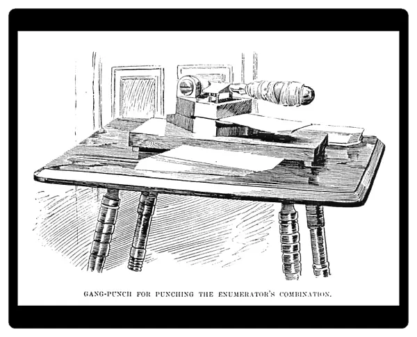 CENSUS MACHINE, 1890. Gang-punch devised by Herman Hollerith for the statistical