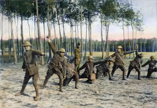 WORLD WAR I: U. S. DRILL. Men of the 329th Infantry Regiment, 83rd Division, U. S