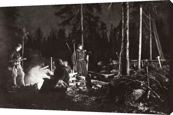WORLD WAR I: ARCHANGEL. American campsite in Archangel, Russia. Photograph, c1918