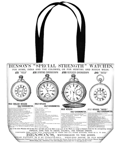 POCKET WATCHES, 1884. Advertisement, English, 1884