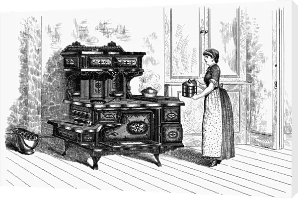 STOVE, 1875. American patent portable range, 1875