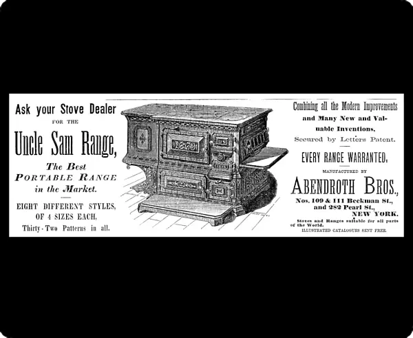 STOVE, 1876. American cast-iron stove, 1876
