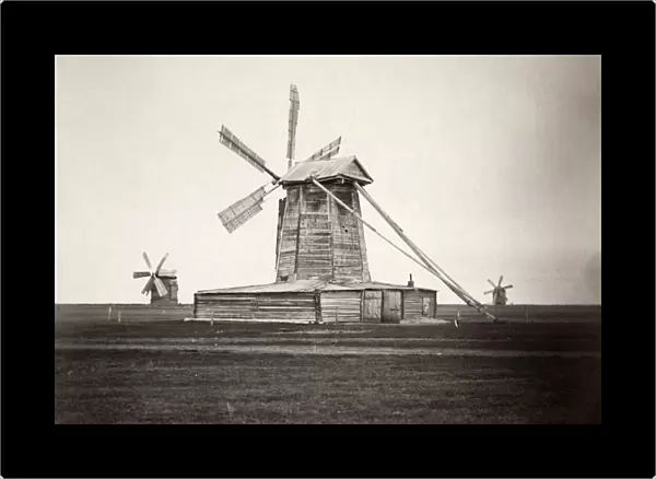 RUSSIA: WINDMILL, c1885. View of windmills in Omsk, Russia. Photograph, c1885
