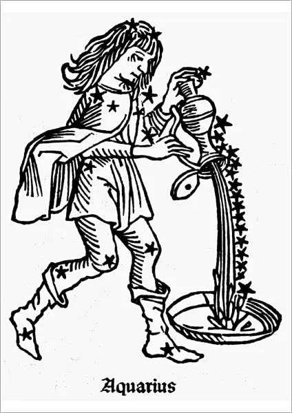 ZODIAC: AQUARIUS, 1482. Aquarius, the water-bearer