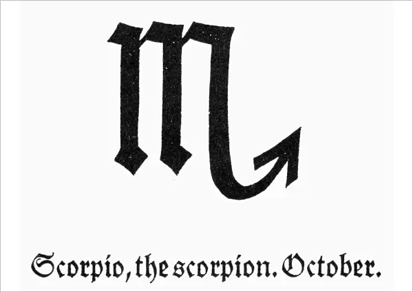 ZODIAC: SCORPIO. Zodiacal symbol for Scorpio, the scorpion