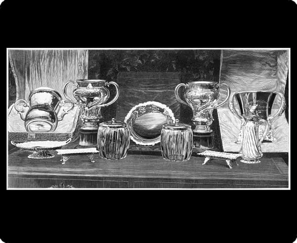 TENNIS TROPHIES, 1890. Championship lawn tennis trophies for the Singles, Doubles