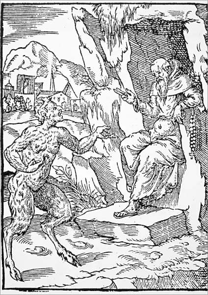 SAINT JEROME (340-420). Temptation of St Jerome by the Devil