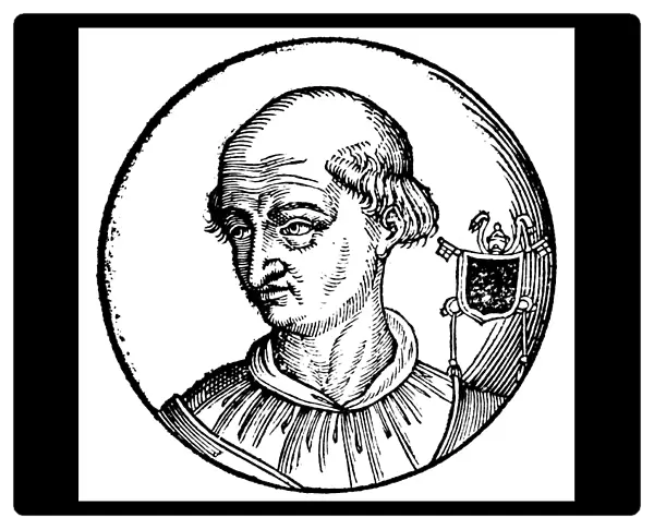 POPE BENEDICT IX (c1012-1056). Pope 1032-44, 1045, 1047-48. Woodcut, Venetian, 1592