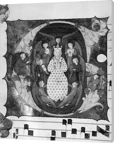 MUGELLO: MADONNA. Madonna Enthroned. Miniature illumination by Benedetto del Mugello
