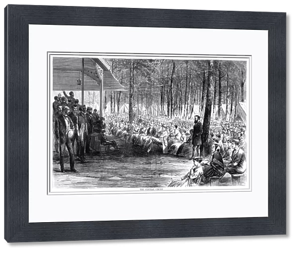 CAMP MEETING, 1869. The central circle at the national Methodist camp meeting, 6-15 July 1869