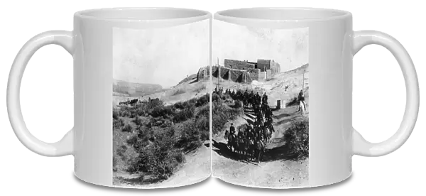 U. S. SIGNAL CORPS, c1880. Photograph of a U. S. Signal Corps column leaving Fort Bowie in Arizona