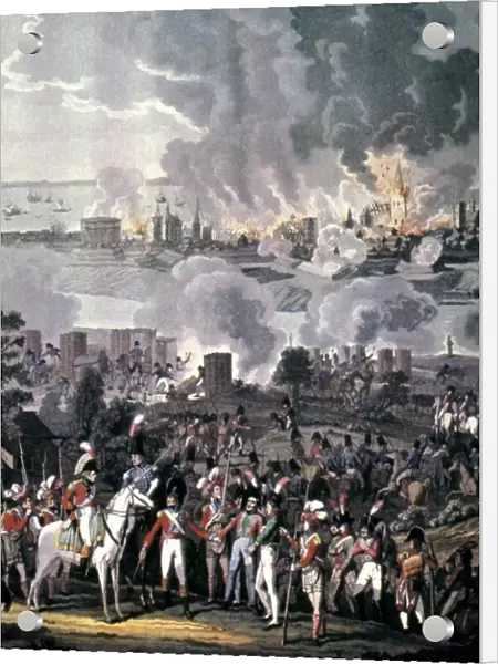 DENMARK: SEPTEMBER 1807. The burning of Copenhagen, September 1807, seen from the British lines