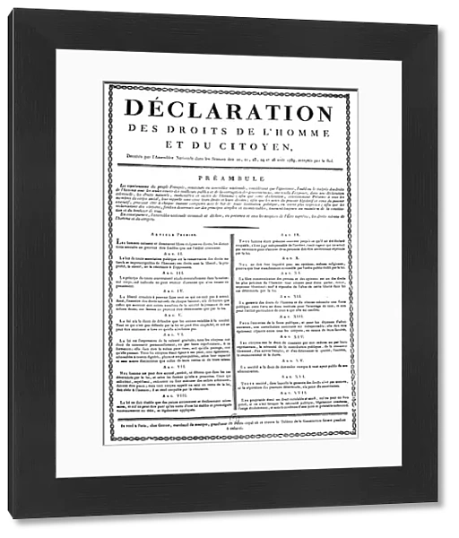 FRENCH REVOLUTION, 1789. The Declaration of the Rights of Man as adopted by the