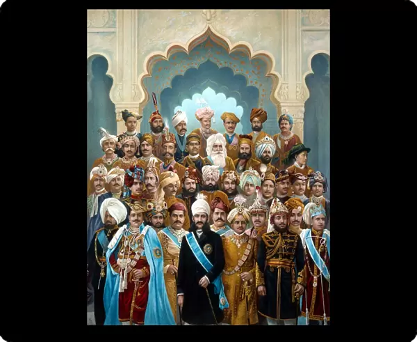 INDIA: MAHARAJAS, c1900. Composite portrait of forty maharajas and rajas of India