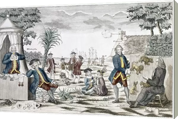 ARMED NEUTRALITY, 1780. Lord North and King George the Third, left, in despair