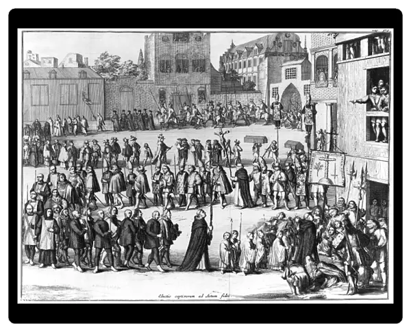 SPANISH INQUISITION. Procession of heretics during the Spanish Inquisition
