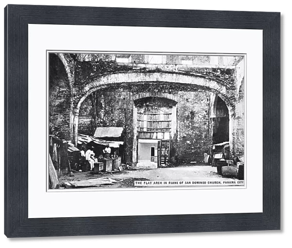 PANAMA CITY, c1910. Scene at the flat arch of San Domingo Church in Panama City, Panama