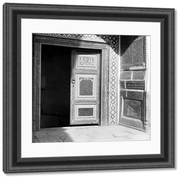 SAMARKAND: MADRASAH, c1910. The entrance to the Tillia-Kari Madrasah. Photograph, c1910