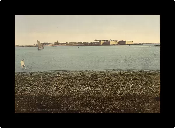 FRANCE: LORIENT, c1895. The citadel at Port Louis in Lorient, France. Photochrome