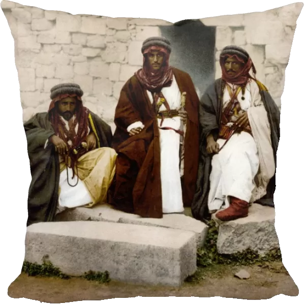 JORDAN: BEDOUINS, c1895. A group of Bedouins in Jordan. Photochrome, c1895