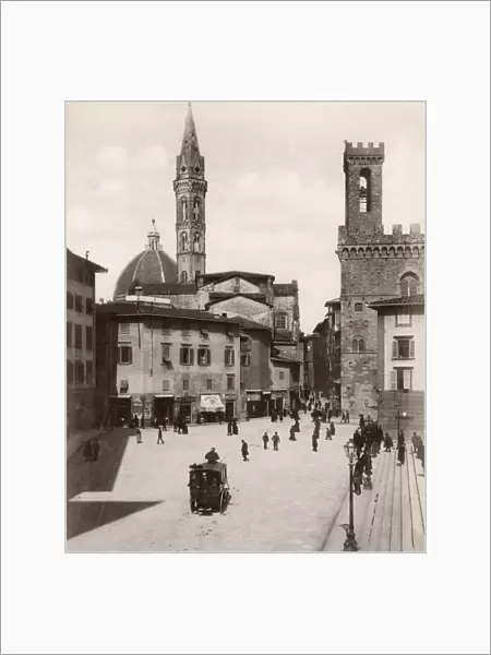 ITALY: FLORENCE. View of the Piazza San Firenze in Florence, Italy. Photograph by Carlo Brogi