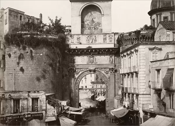 ITALY: NAPLES. The Porta Capuana gate in Naples, Italy. Photograph by Giorgio Sommer