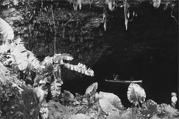TAHITI: MARa GROTTO. The Maraa Grotto in Tahiti, French Polynesia. Photograph by Lucien Gauthier