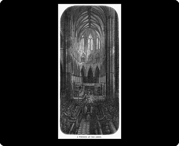 DORE: LONDON, 1872. A Wedding at the Abbey. Wood engraving after Gustave Dore from London