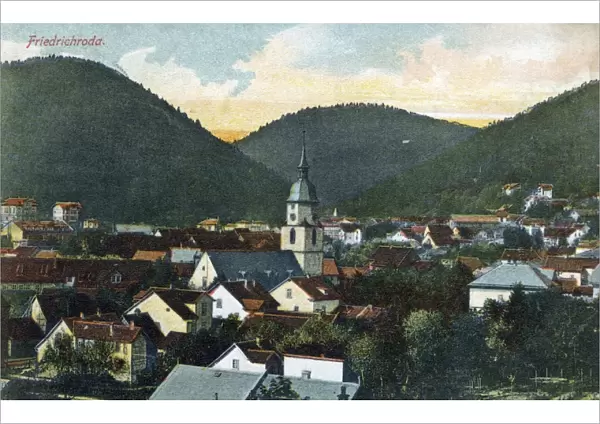 GERMANY: FRIEDRICHRODA. View of Friedrichroda, Germany. Illustration, c1920