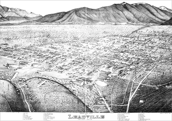 COLORADO: LEADVILLE, 1882. Birds eye view of Leadville, Colorado. Lithograph, 1879