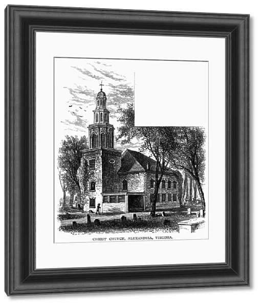 VIRGINIA: ALEXANDRIA. Christ Church at Alexandria, Virginia. Wood engraving, American