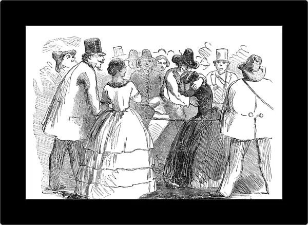 NEW YORK: TURNFEST, 1857. Kissing Ring at the Picnic during the German gymnastics