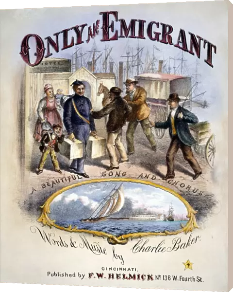 AMERICAN EMIGRANTS, 1879. Only an Emigrant. American lithograph sheet music cover