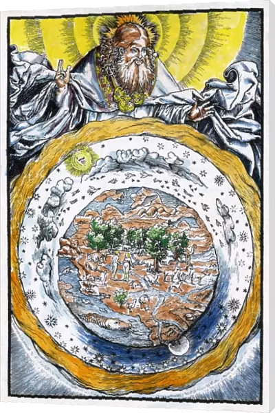 PTOLEMAIC UNIVERSE, 1534. God as the Orderer of the (Ptolemaic) Universe with the