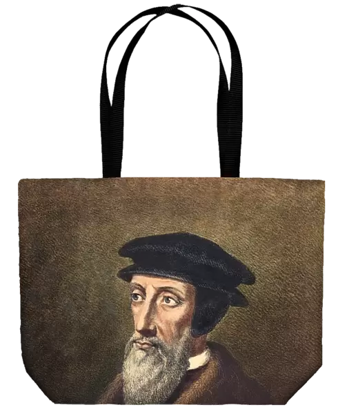 JOHN CALVIN (1509-1564). French theologian and reformer. Contemporary lithograph