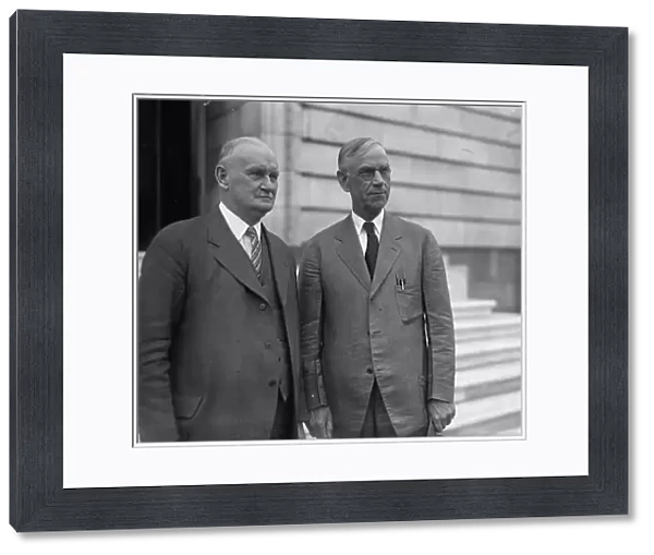 HAWLEY AND SMOOT, 1929. Representative Willis C. Hawley (left) and Senator Reed Smoot