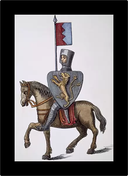 SIMON de MONTFORT, c1231. English soldier (1208?-1265): after a glass painting