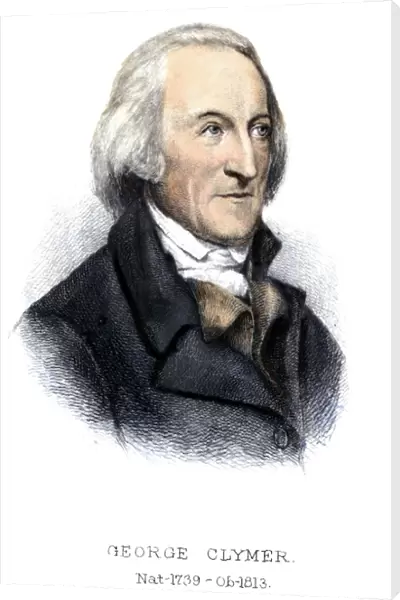 GEORGE CLYMER (1739-1813). American merchant and politician. Color etching, 1888