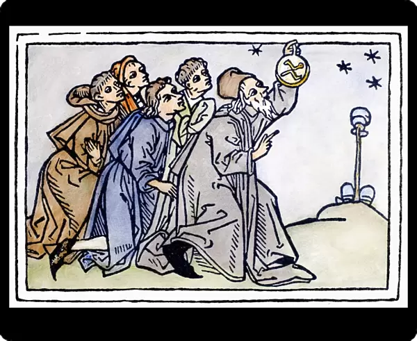 ASTRONOMERS, 1476. Woodcut from an edition of Rodericus Zamorensis Speculum Vitae Humanae