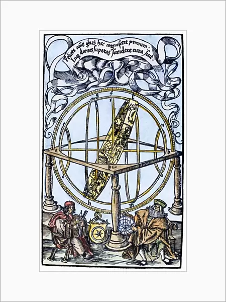 ARMILLARY SPHERE, 1514. Armillary sphere with zodiac