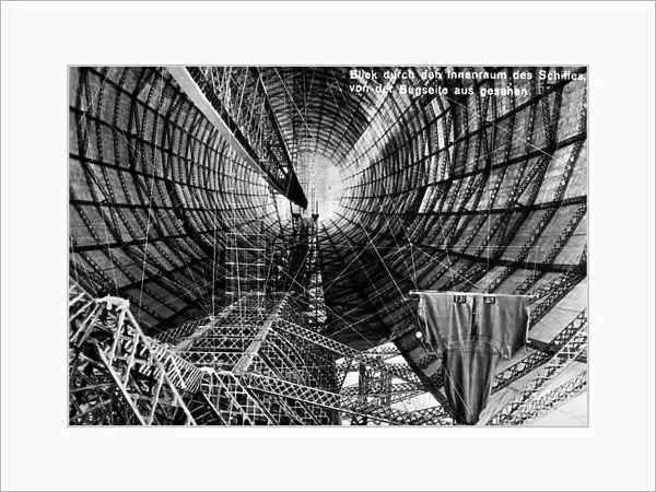 ZEPPELIN CONSTRUCTION. Interior of the Graf Zeppelin LZ 127 airship during construction