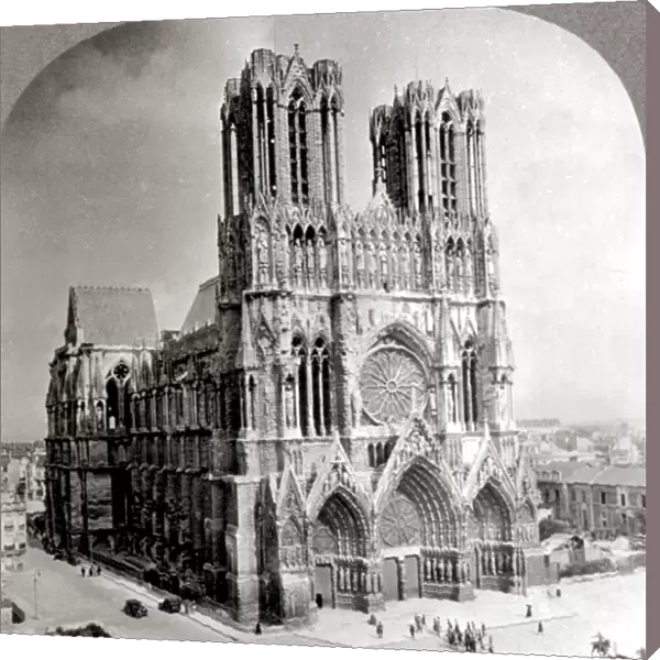 FRANCE: REIMS CATHEDRAL. Cathedral at Reims, restored after damage from World War I