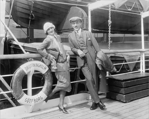 GARBO AND STILLER, 1925. Swedish actress Greta Garbo and Swedish filmmaker Mauritz