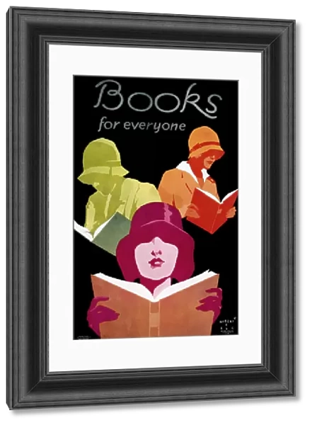 POSTER: BOOKS, 1929. Books for everyone. Lithograph by Robert E. Lee, 1929