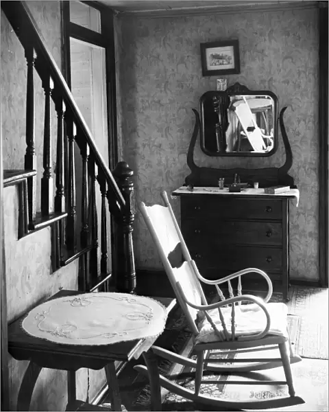 WEST VIRGINIA: HOME, 1935. Interior of unemployed mans house, Morgantown, West Virginia