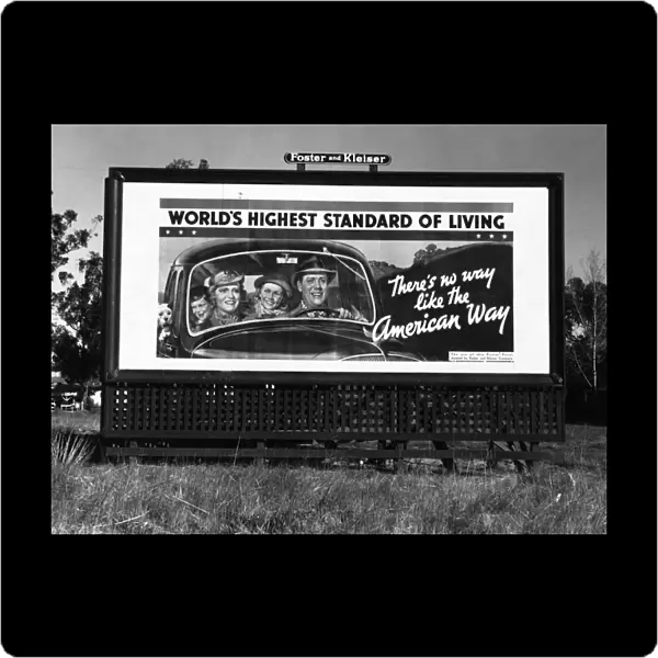 HIGHWAY BILLBOARD, 1937. National billboard advertising campaign sponsored by the