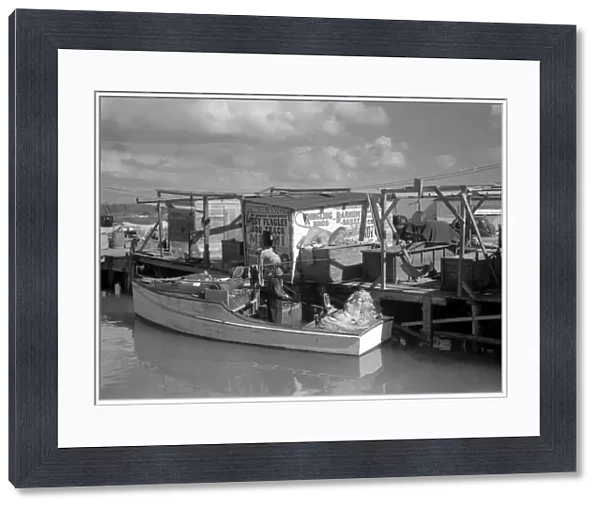 FLORIDA KEYS: WHARF, 1938. A fishing wharf at Lower Matecumbe Key, Florida