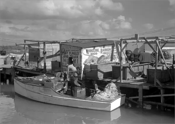 FLORIDA KEYS: WHARF, 1938. A fishing wharf at Lower Matecumbe Key, Florida